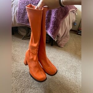 Orange gogo boots!